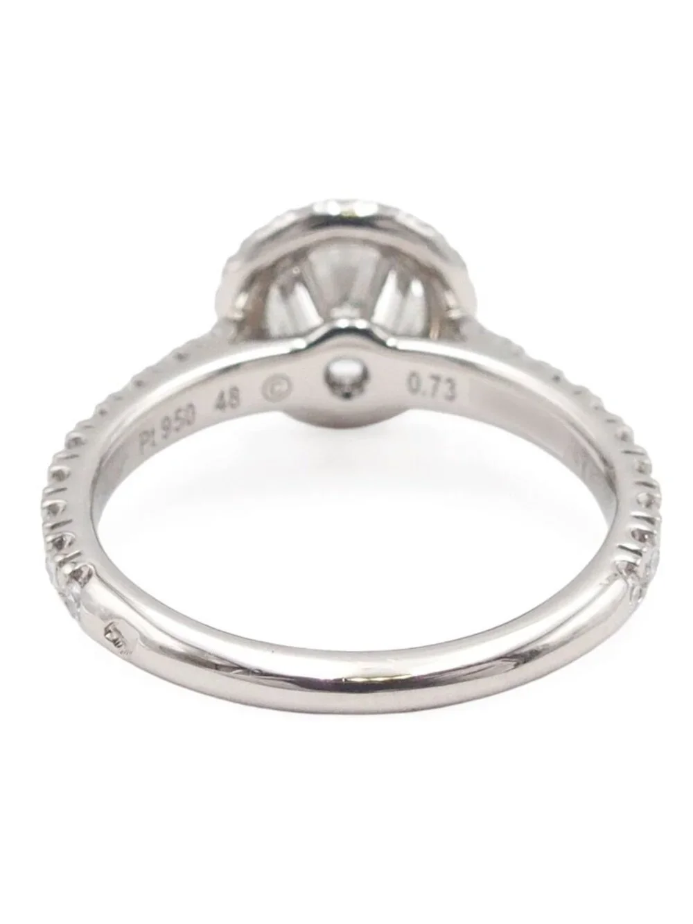 Cartier Destinee Solitaire Ring Platinum Diamond Pave 48